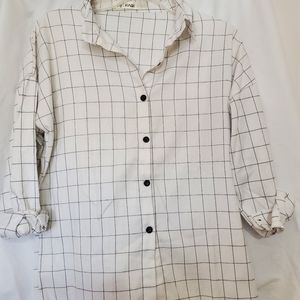 Grid Pattern Collared Shirt